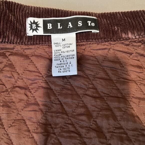 Oversized Corduroy Button Up Chore Barn Jacket Womens Medium Baggy Quilted Brown - Picture 7 of 8